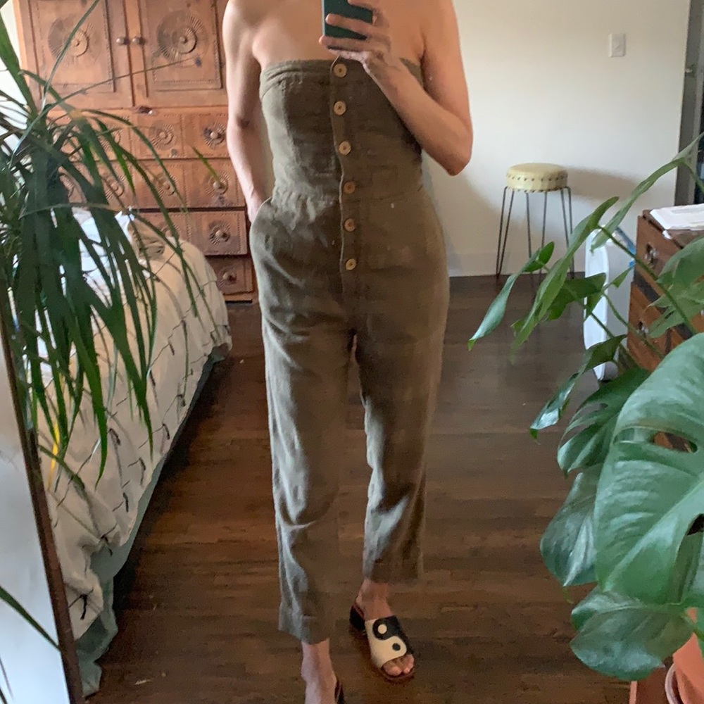Free people strapless jumpsuit